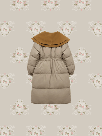 Double Collar Puff Down Coat - LOVE POMME POMME