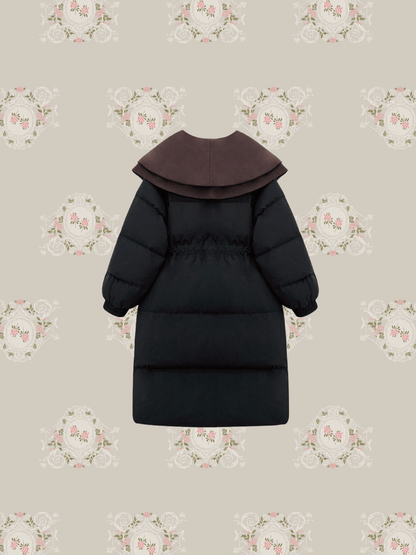 Double Collar Puff Down Coat - LOVE POMME POMME