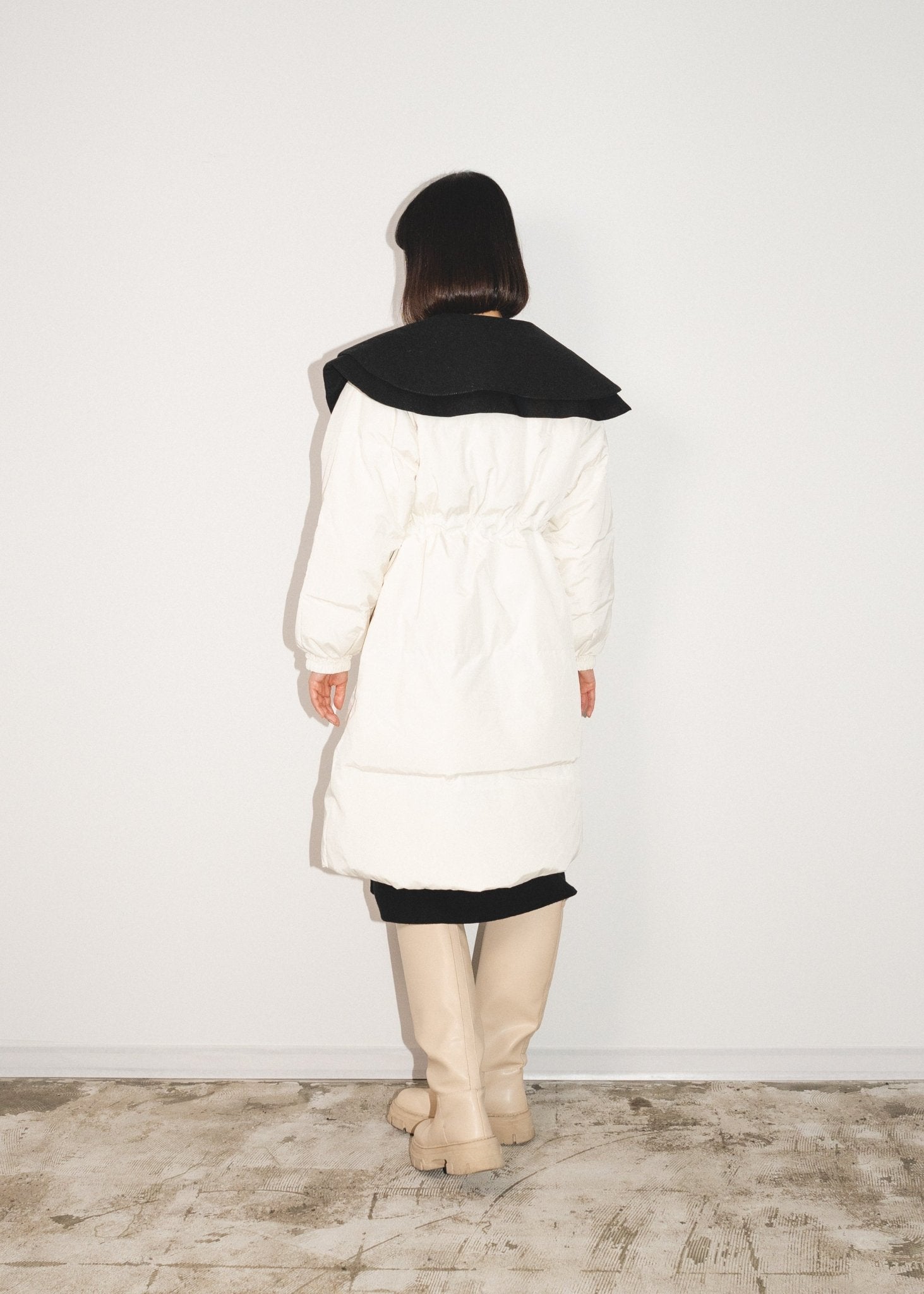 Double Collar Puff Down Coat - LOVE POMME POMME