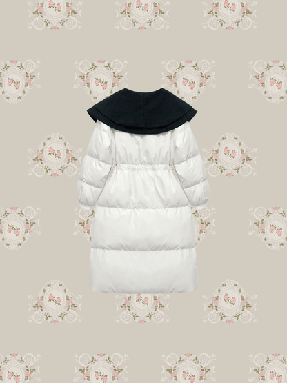 Double Collar Puff Down Coat - LOVE POMME POMME