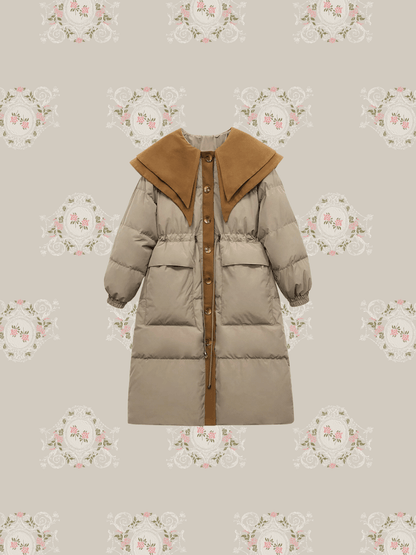 Double Collar Puff Down Coat - LOVE POMME POMME