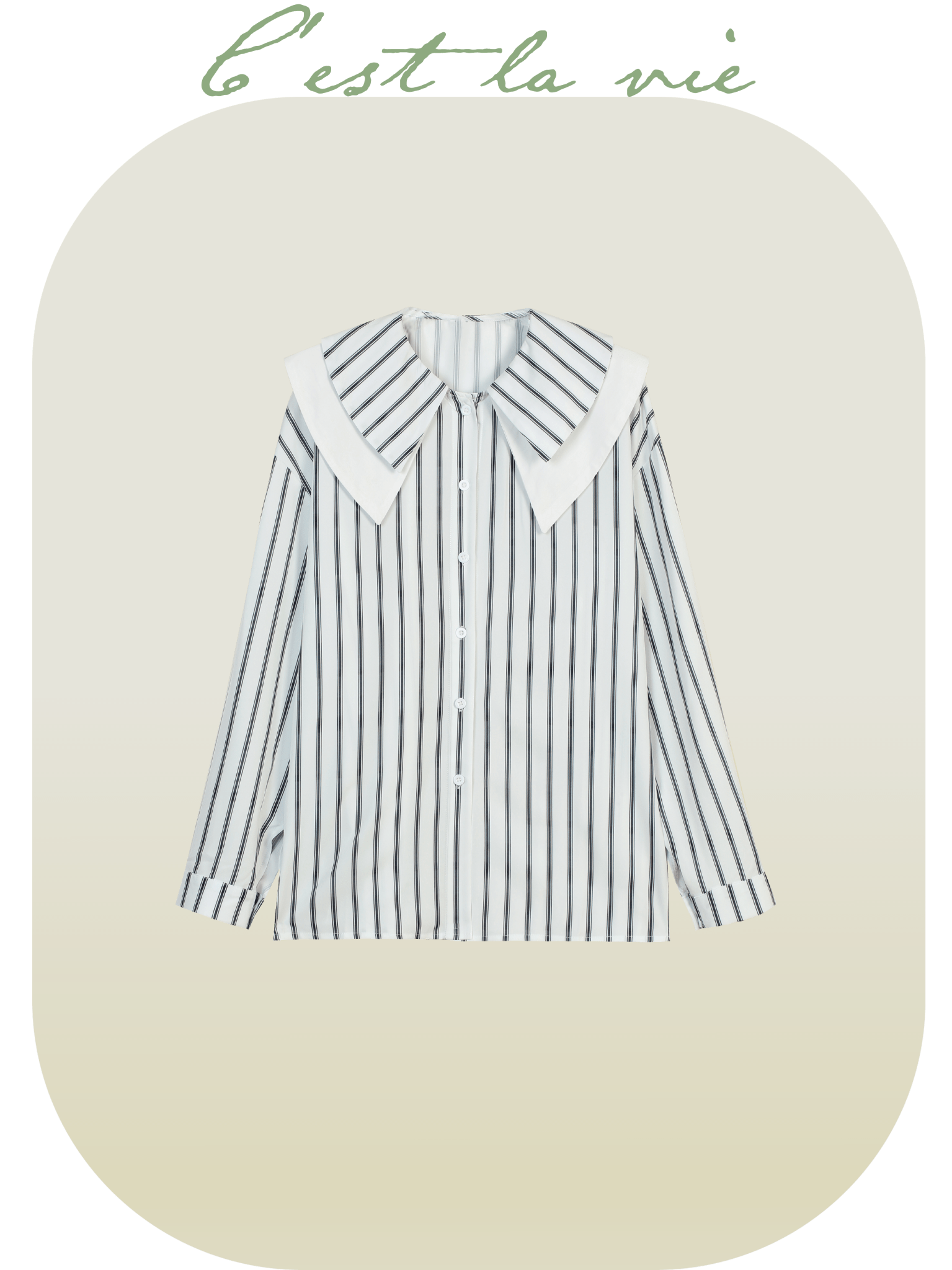 Double Collar Stripe Shirt - LOVE POMME POMME