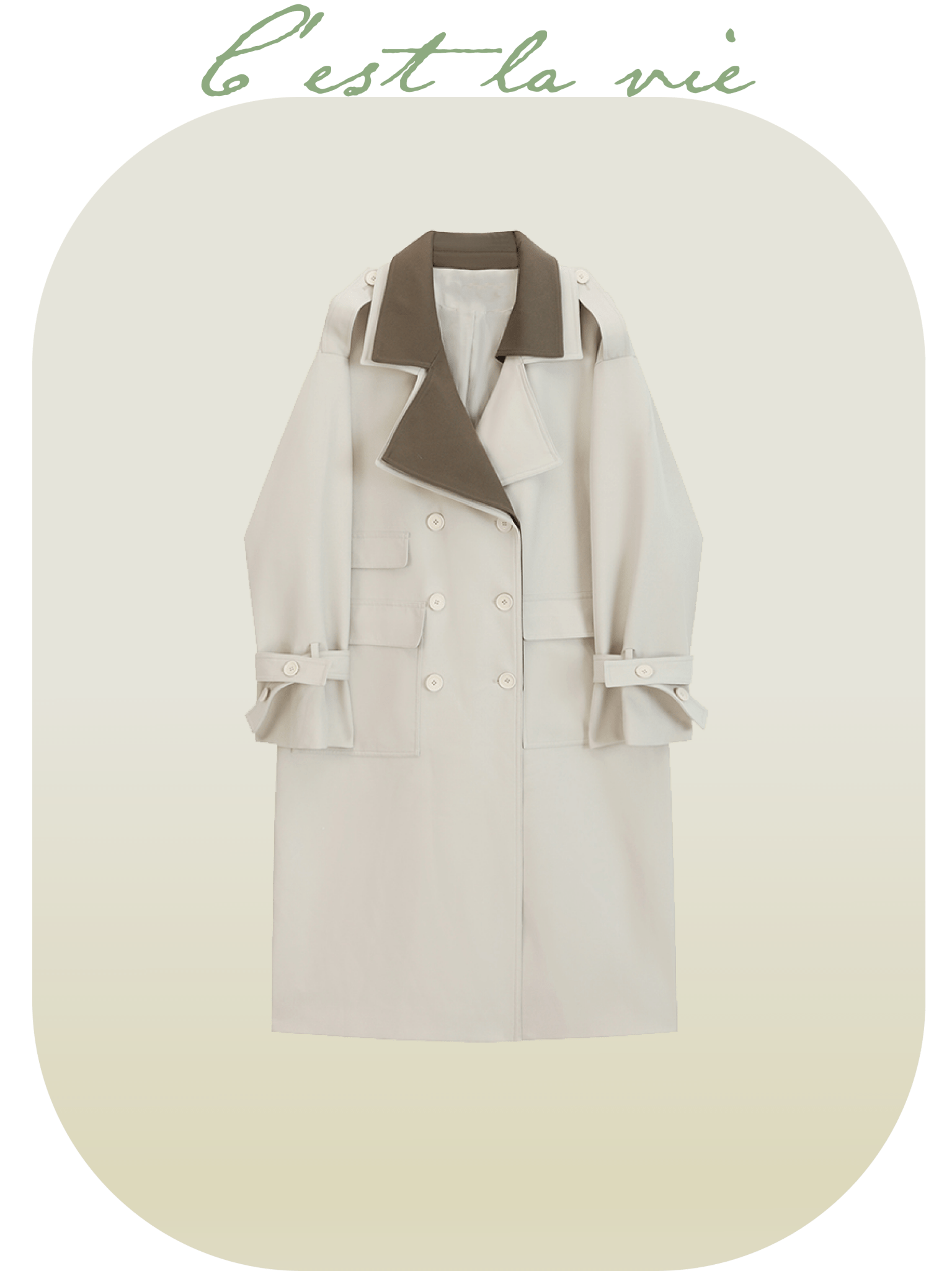 Double Collar Trench Coat - LOVE POMME POMME