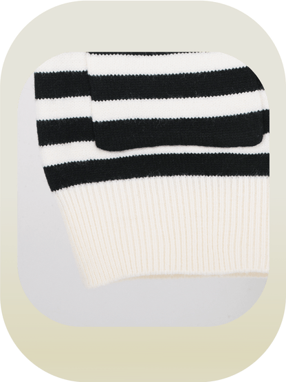 Double Pocket Striped Knit Vest - LOVE POMME POMME