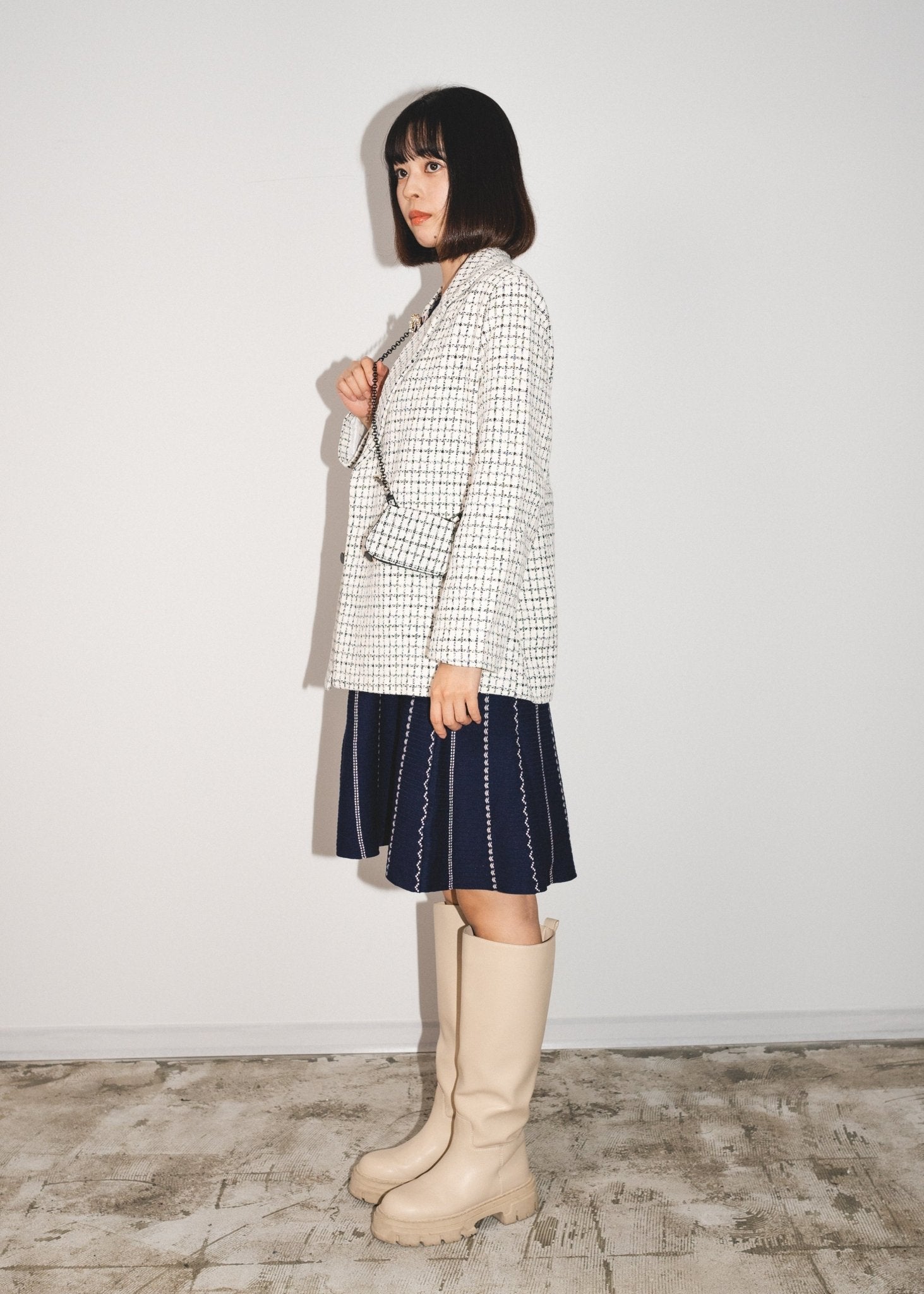 Elegant Style Check Jacket - LOVE POMME POMME