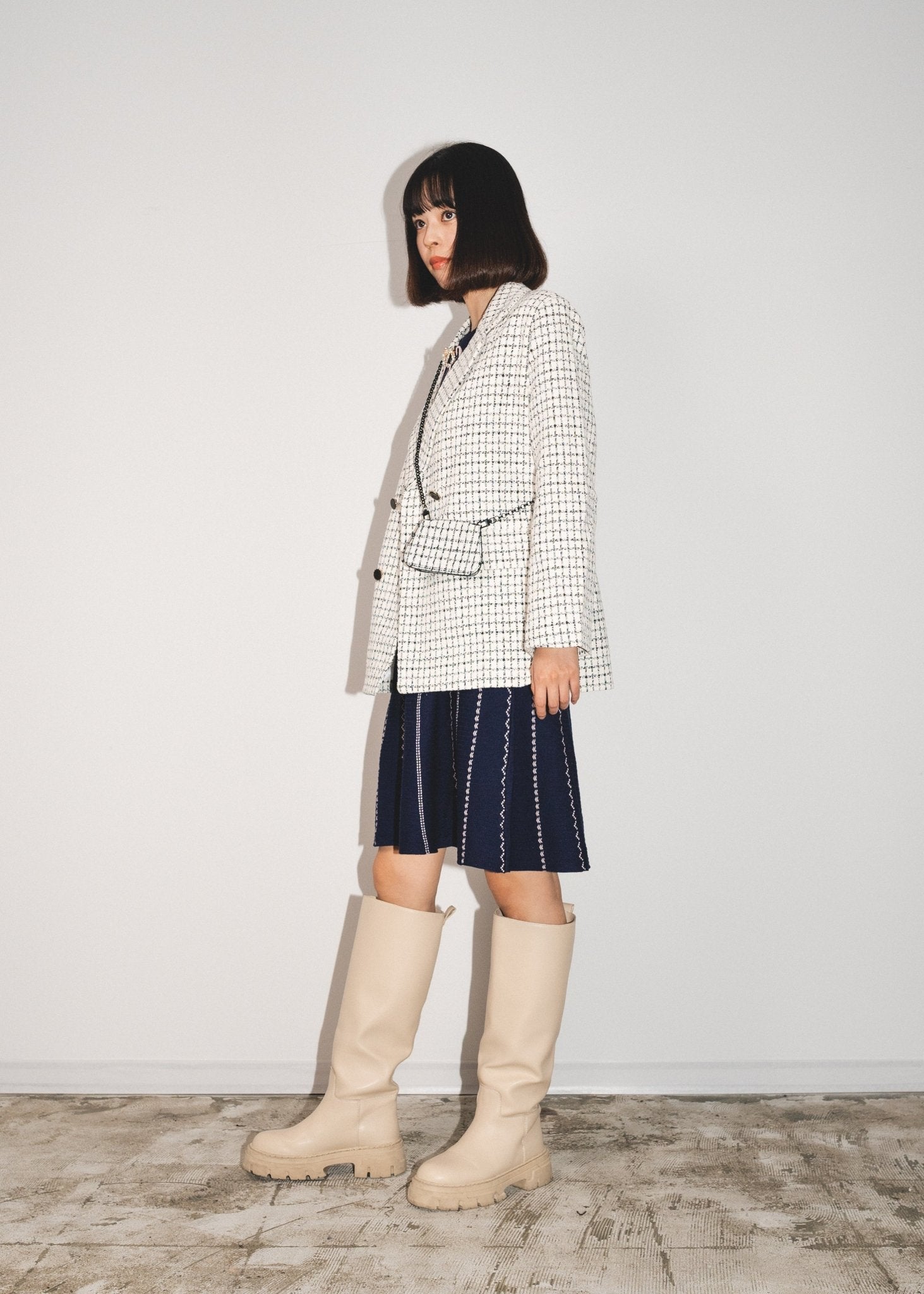 Elegant Style Check Jacket - LOVE POMME POMME