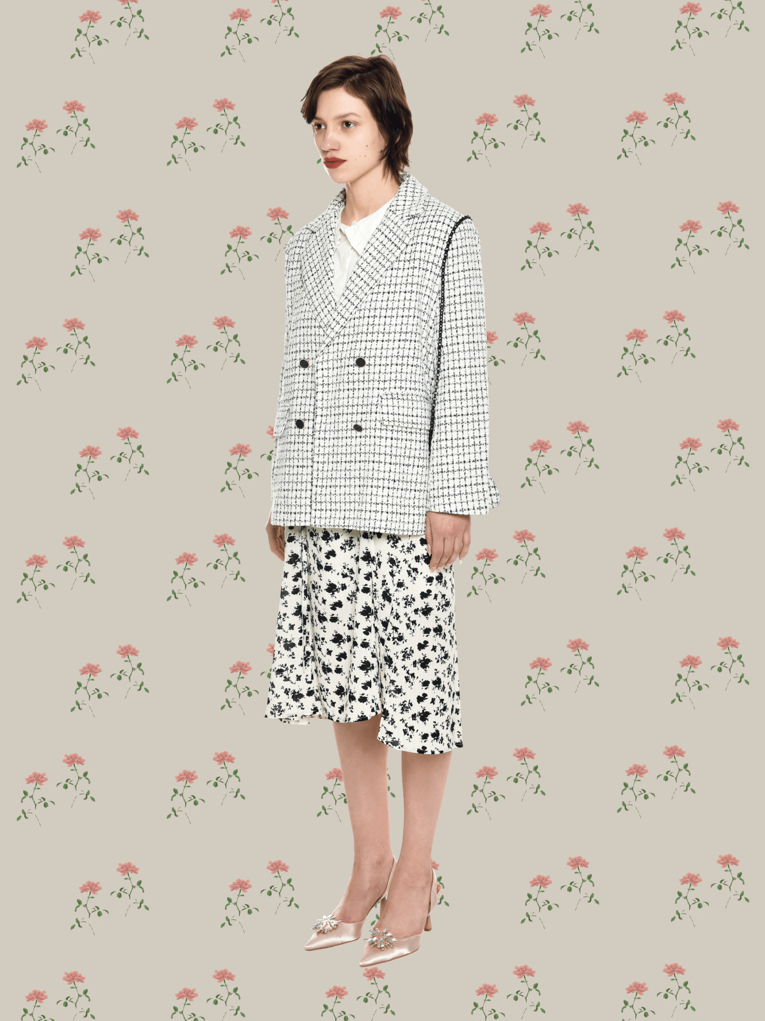 Elegant Style Check Jacket - LOVE POMME POMME