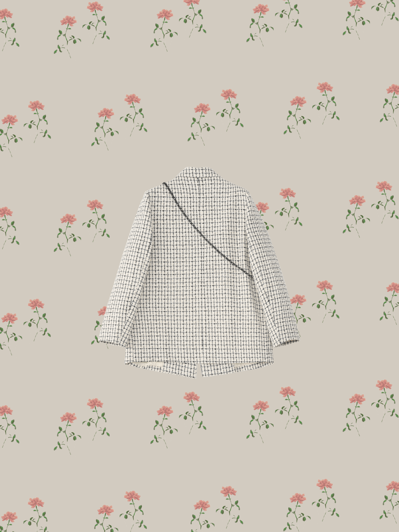Elegant Style Check Jacket - LOVE POMME POMME