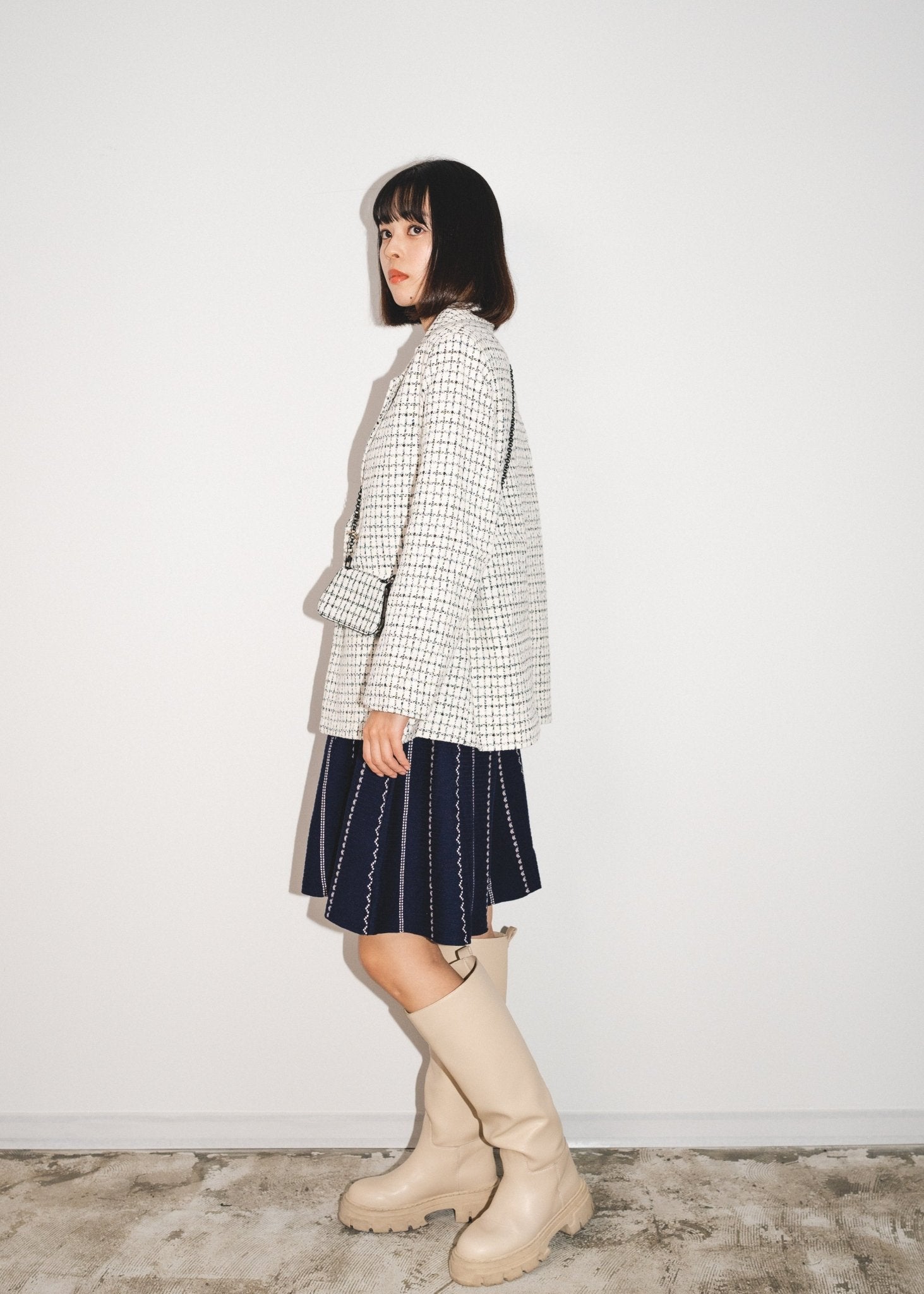 Elegant Style Check Jacket - LOVE POMME POMME