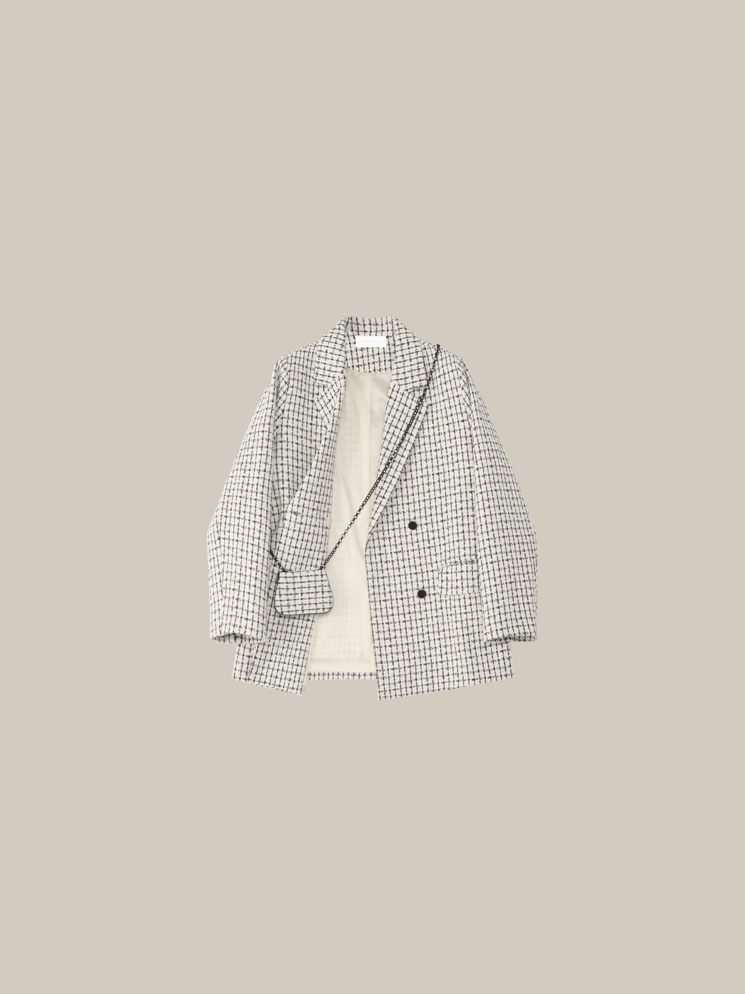 Elegant Style Check Jacket - LOVE POMME POMME