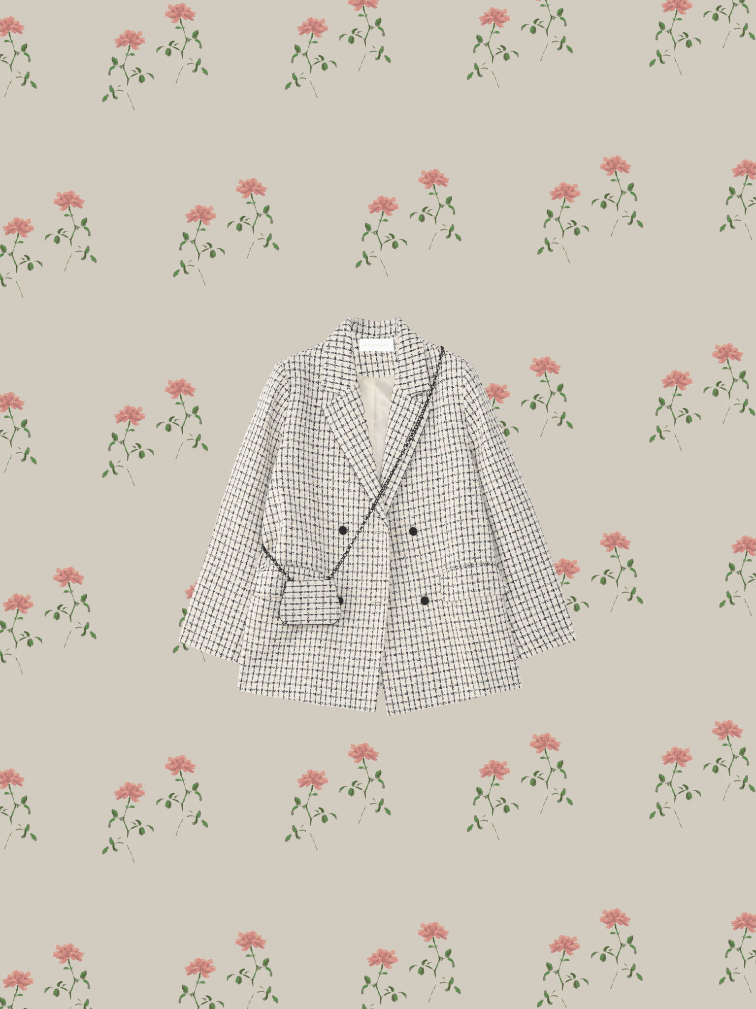 Elegant Style Check Jacket - LOVE POMME POMME