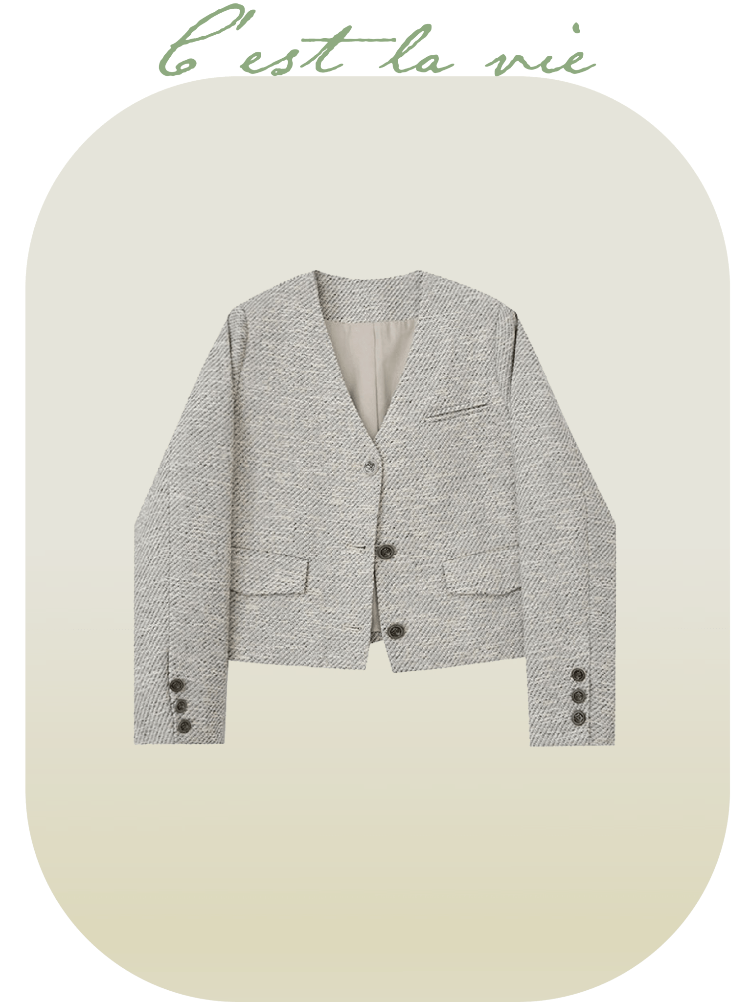 Elegant Style Tweed Jacket - LOVE POMME POMME