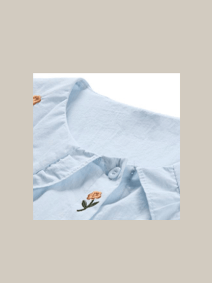 Embroidered Baby Collar Shirt - LOVE POMME POMME