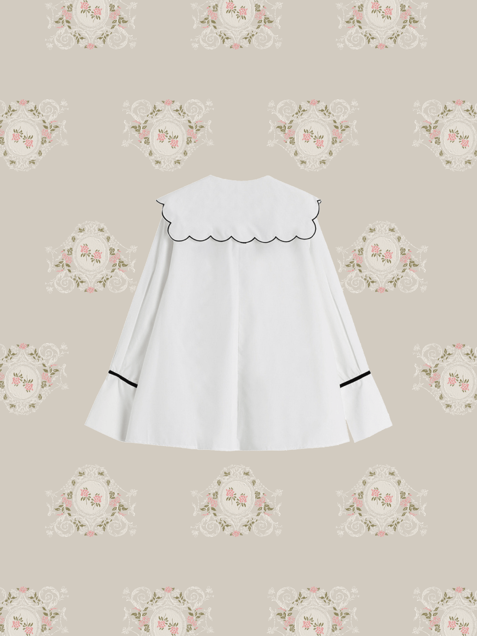 Falbala Collar Embroidery Shirt - LOVE POMME POMME