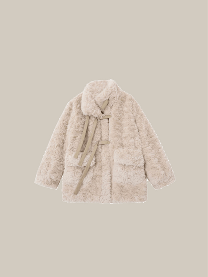 Faux Fur Plush Short Coat - LOVE POMME POMME