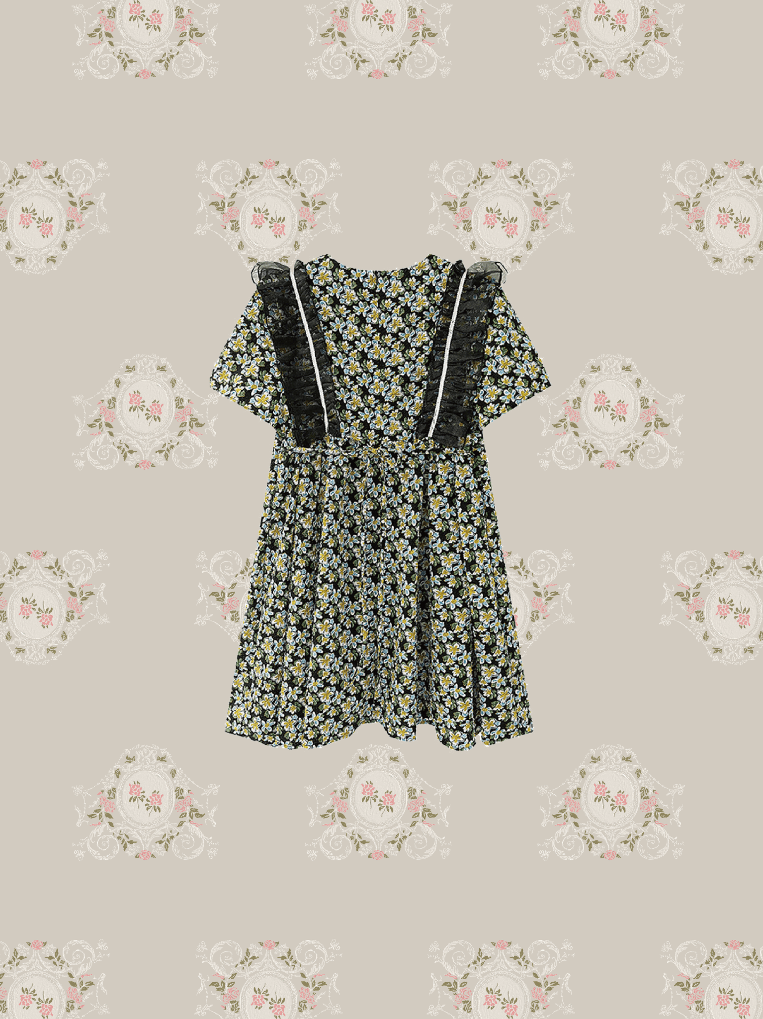 Floral A-Type Dress - LOVE POMME POMME