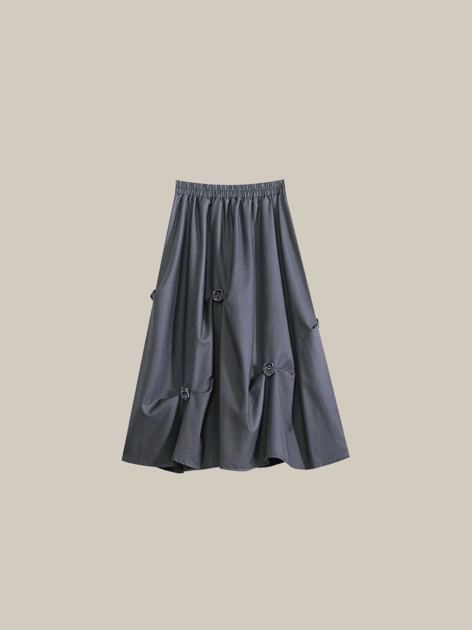 Floral Applique Pleat Skirt - LOVE POMME POMME