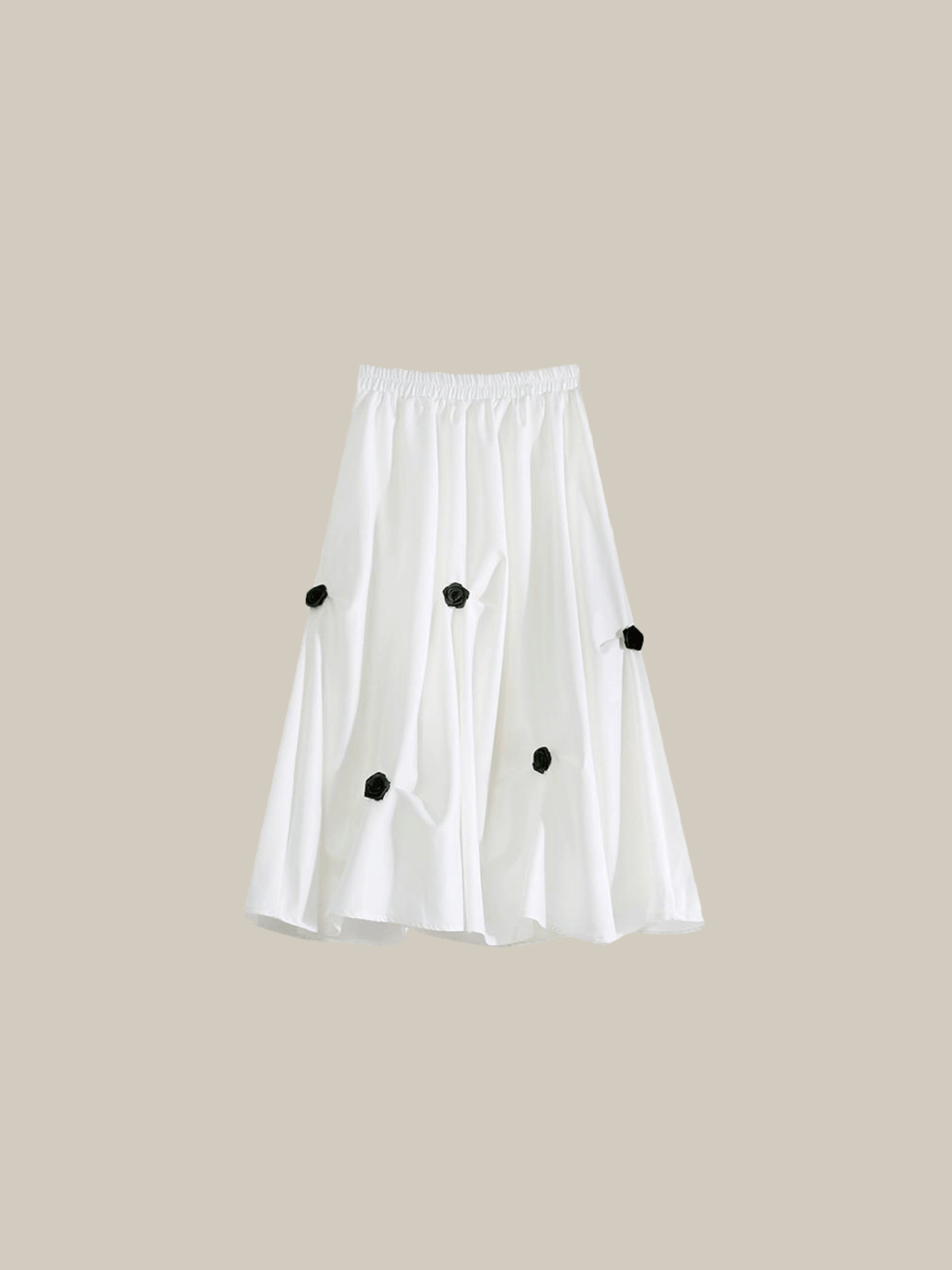 Floral Applique Pleat Skirt - LOVE POMME POMME