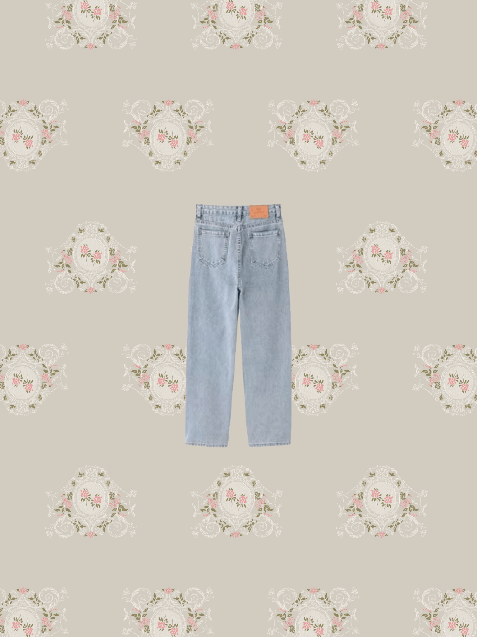 Floral Trim Jeans - LOVE POMME POMME