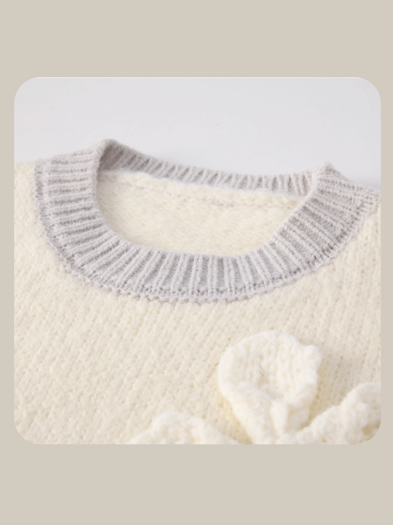 Flower Applique Knit - LOVE POMME POMME