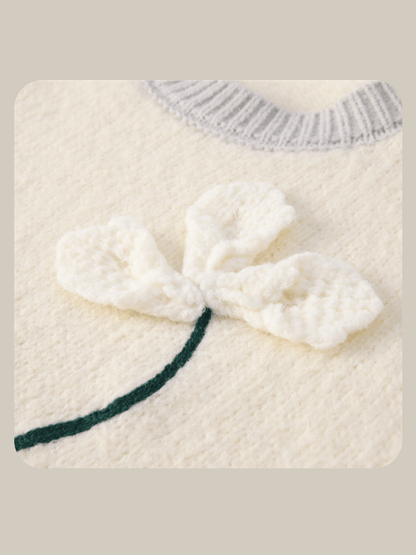 Flower Applique Knit - LOVE POMME POMME