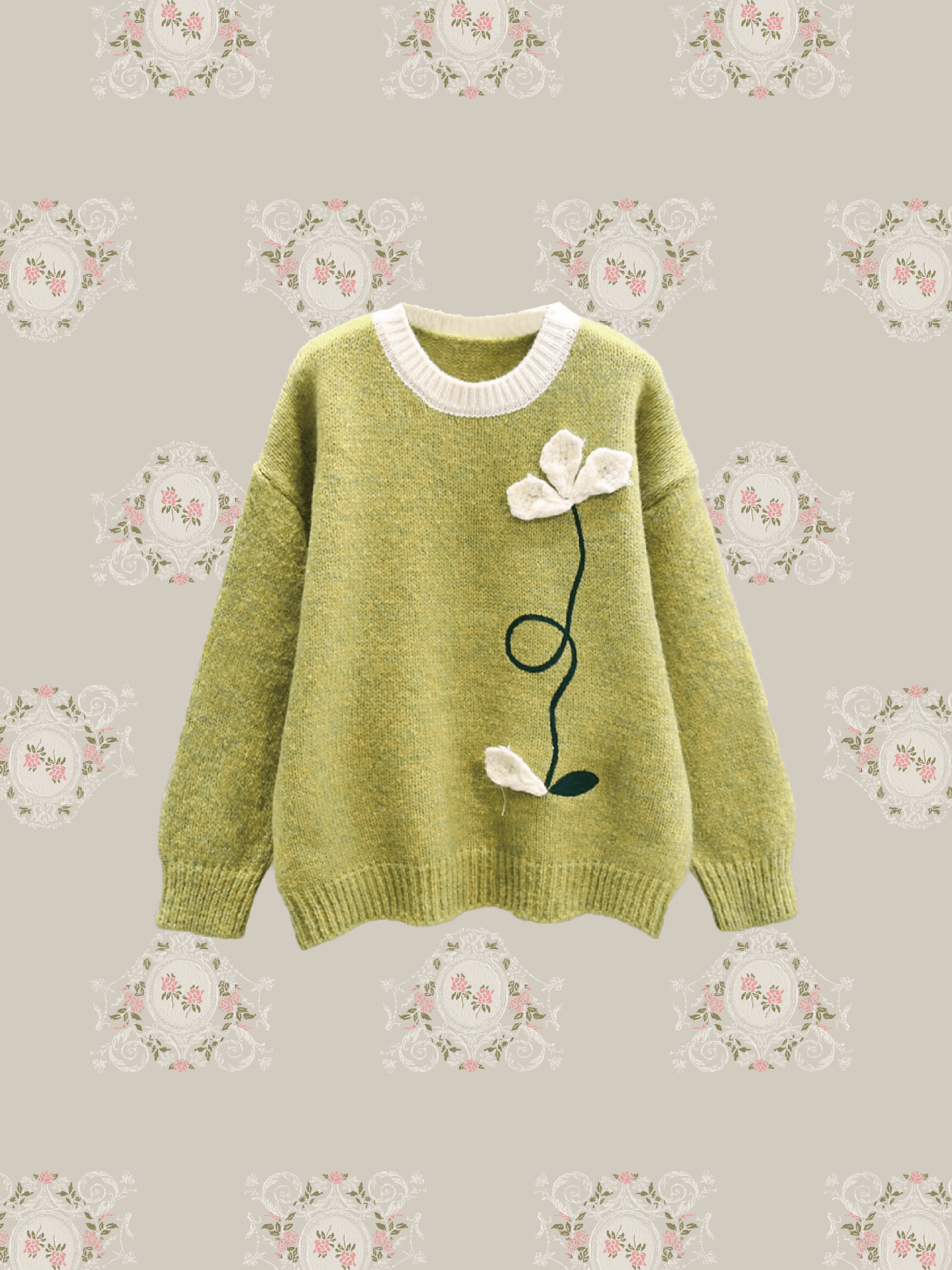 Flower Applique Knit - LOVE POMME POMME