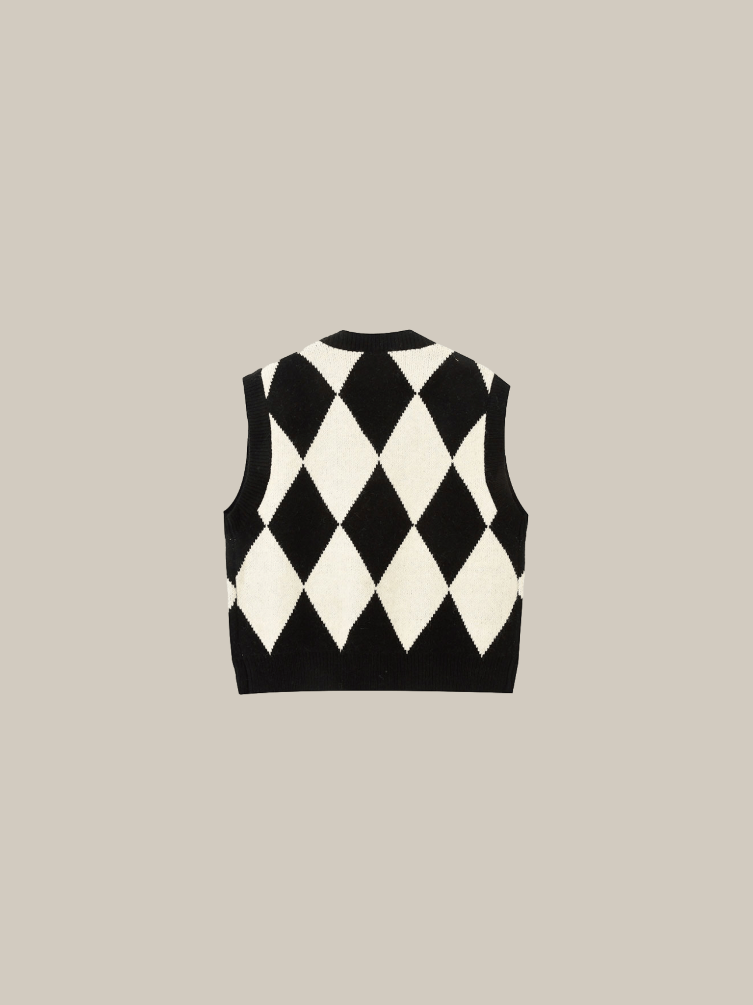 Flower Argyle Pattern Knit Vest - LOVE POMME POMME