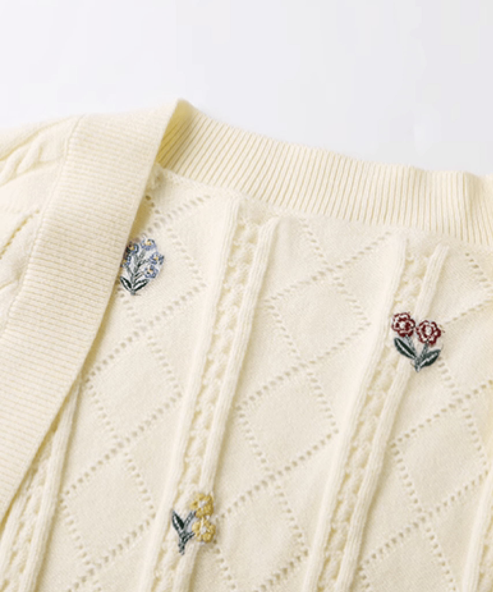Flower Embroidery Cardigan Set-Up フラワー刺繍カーディガンセットアップ - LOVE POMME POMME