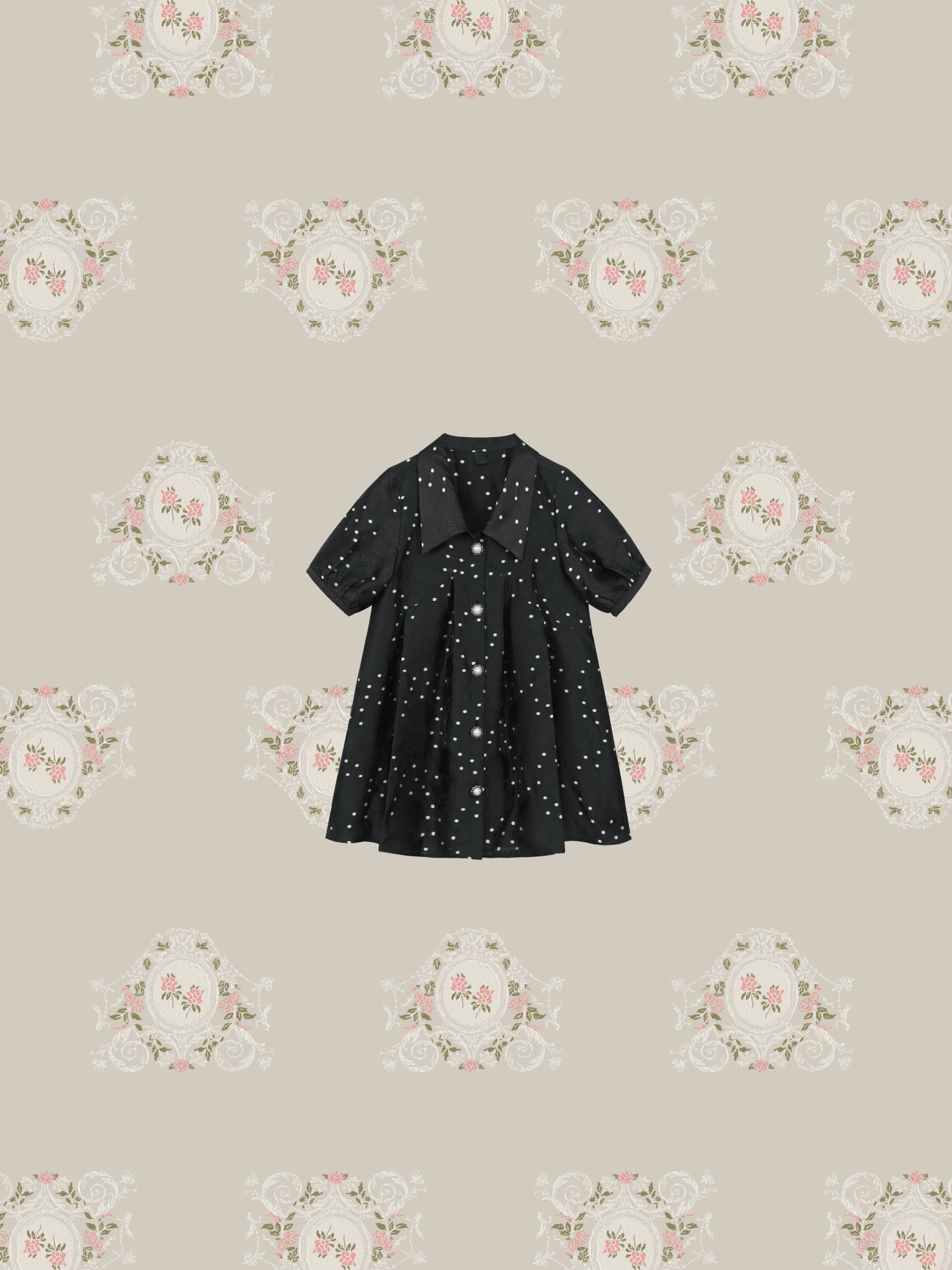 Flower Embroidery Dot One Piece - LOVE POMME POMME
