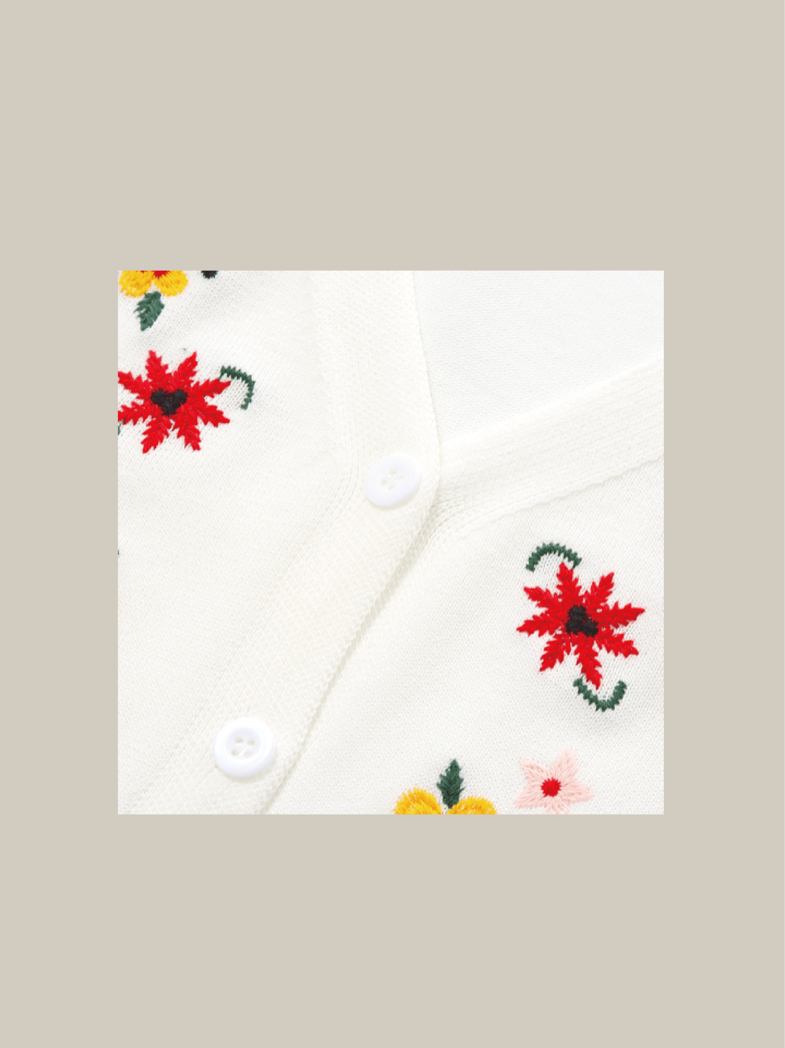 Flower Embroidery Half Knit - LOVE POMME POMME