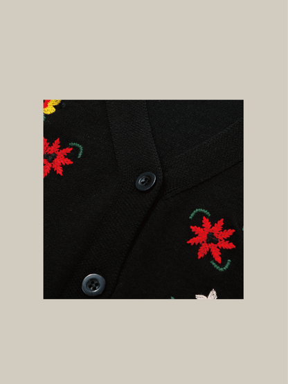 Flower Embroidery Half Knit - LOVE POMME POMME