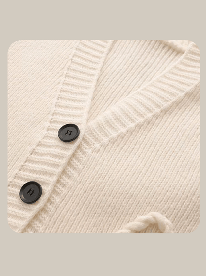 Flower Motif Pocket Knit Vest - LOVE POMME POMME