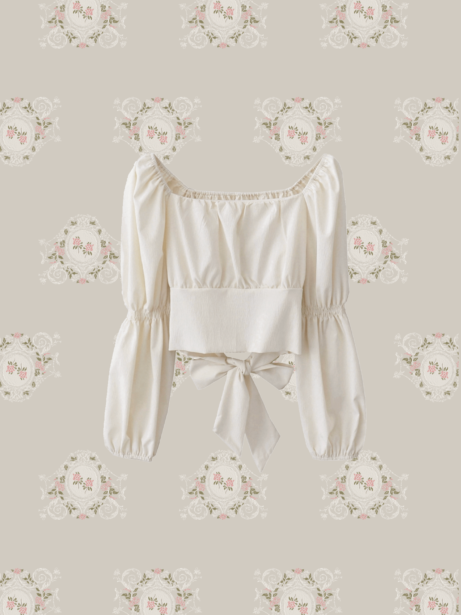 French Square Collar High-waisted Top - LOVE POMME POMME