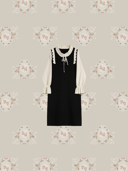 Frill Collar Knit Dress - LOVE POMME POMME