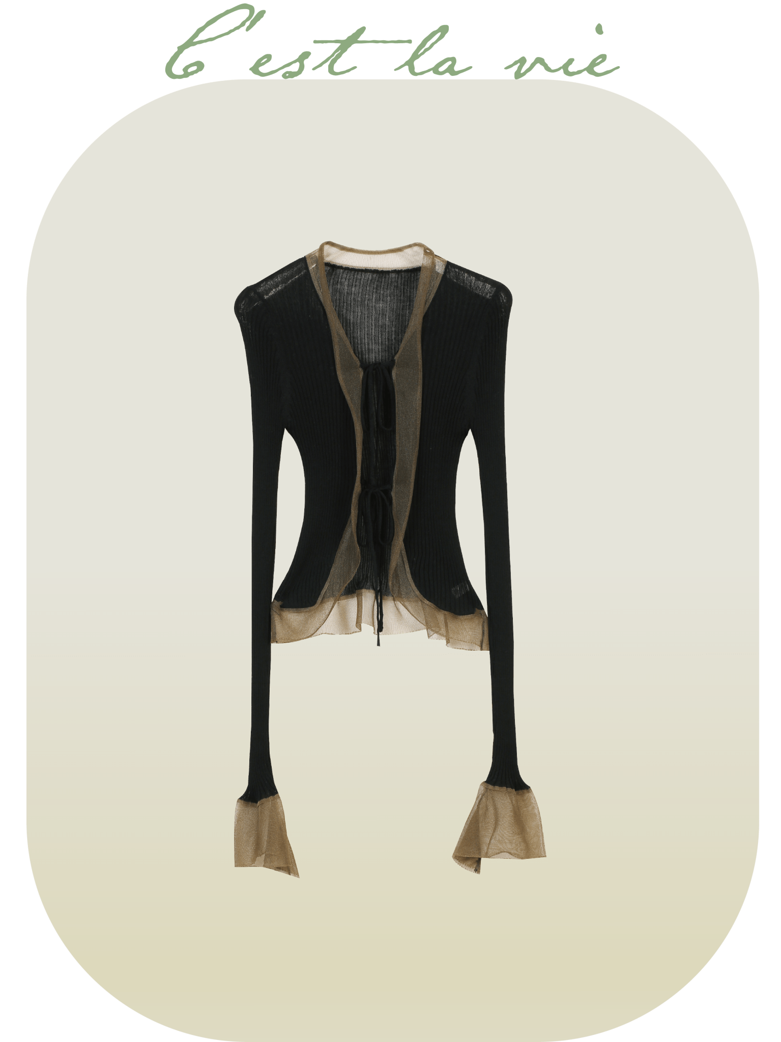 Frill Deco Fitted Cardigan - LOVE POMME POMME