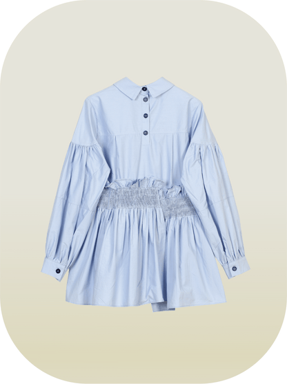 Frill Gather Elegant Shirt - LOVE POMME POMME