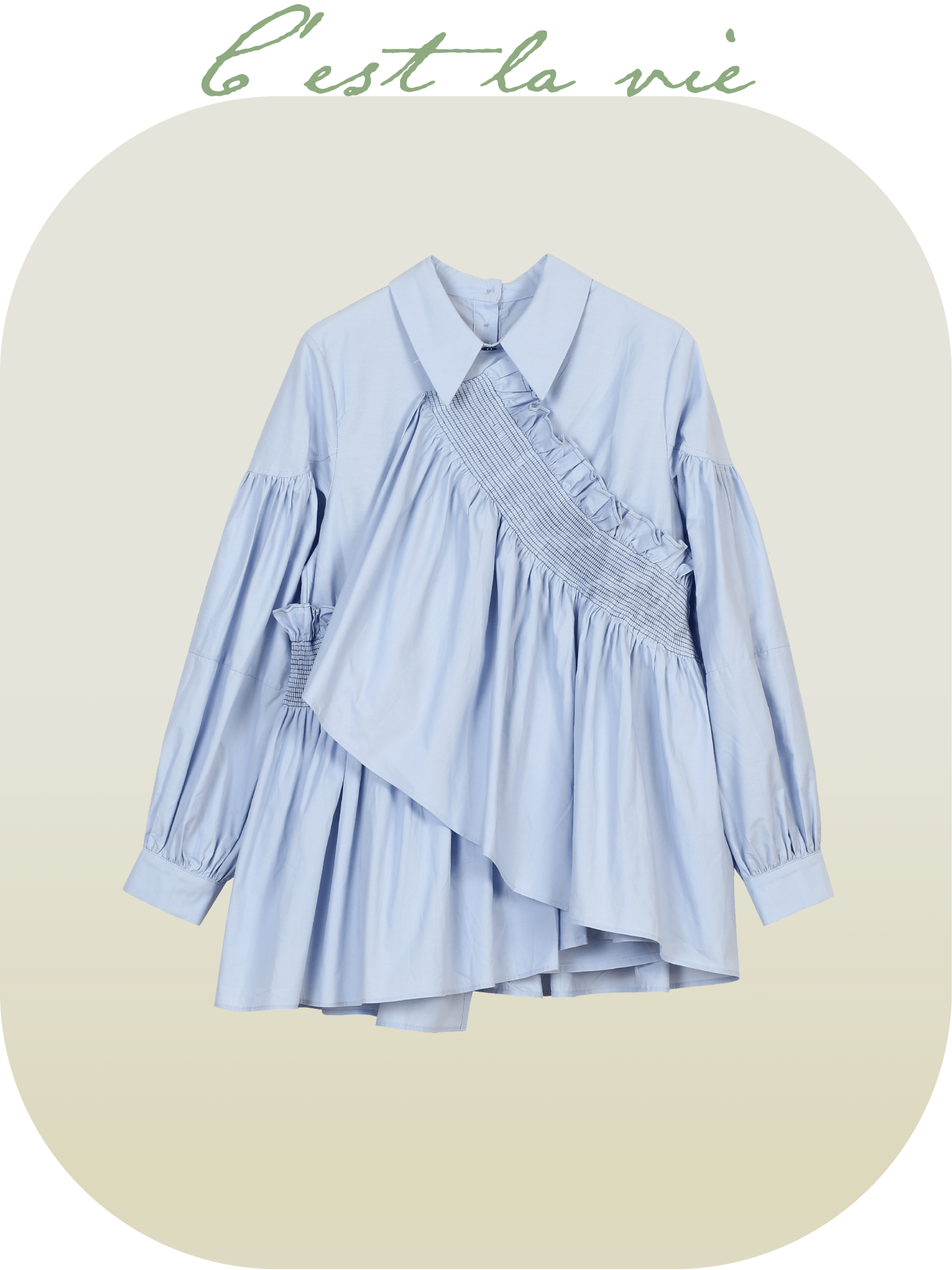 Frill Gather Elegant Shirt - LOVE POMME POMME