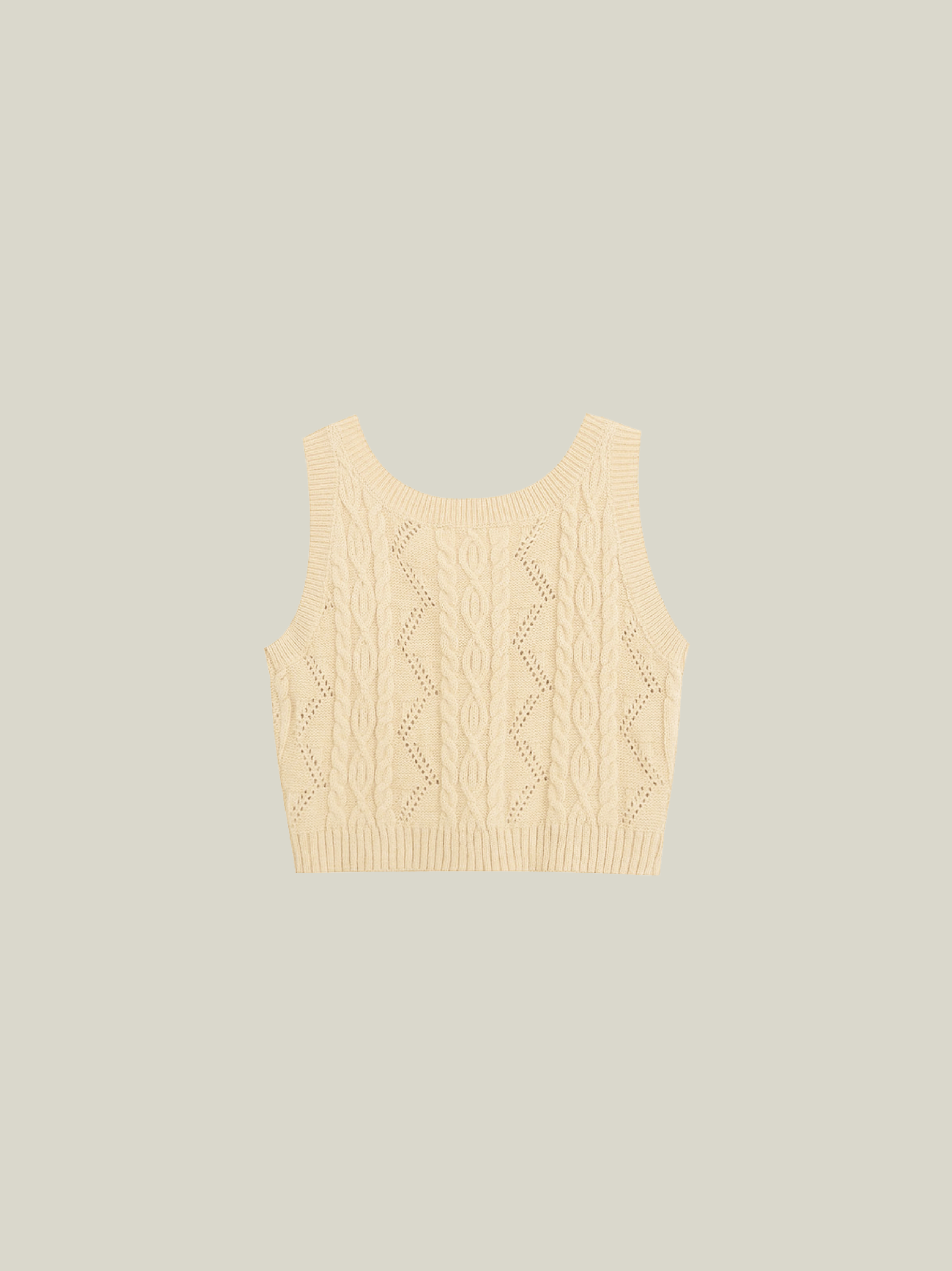 Front Ribbon Knit Vest Set-Up - LOVE POMME POMME