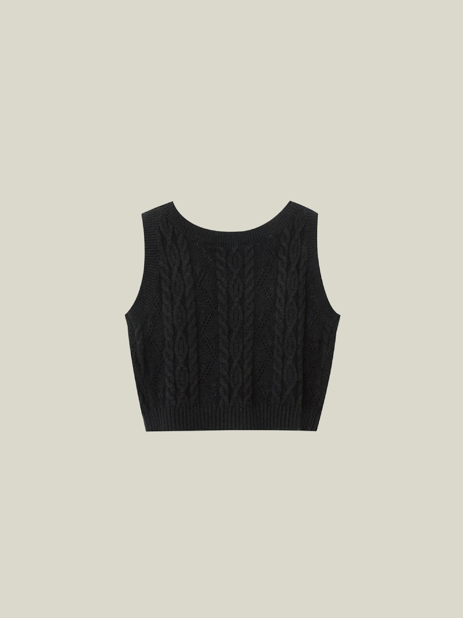 Front Ribbon Knit Vest Set-Up - LOVE POMME POMME