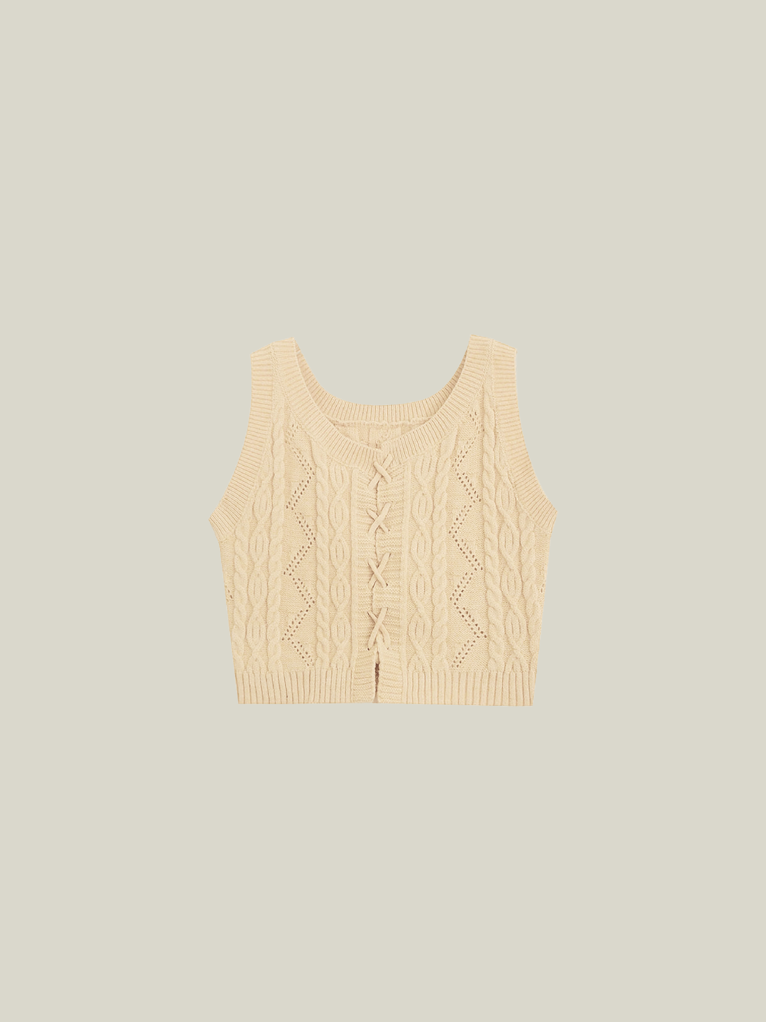 Front Ribbon Knit Vest Set-Up - LOVE POMME POMME