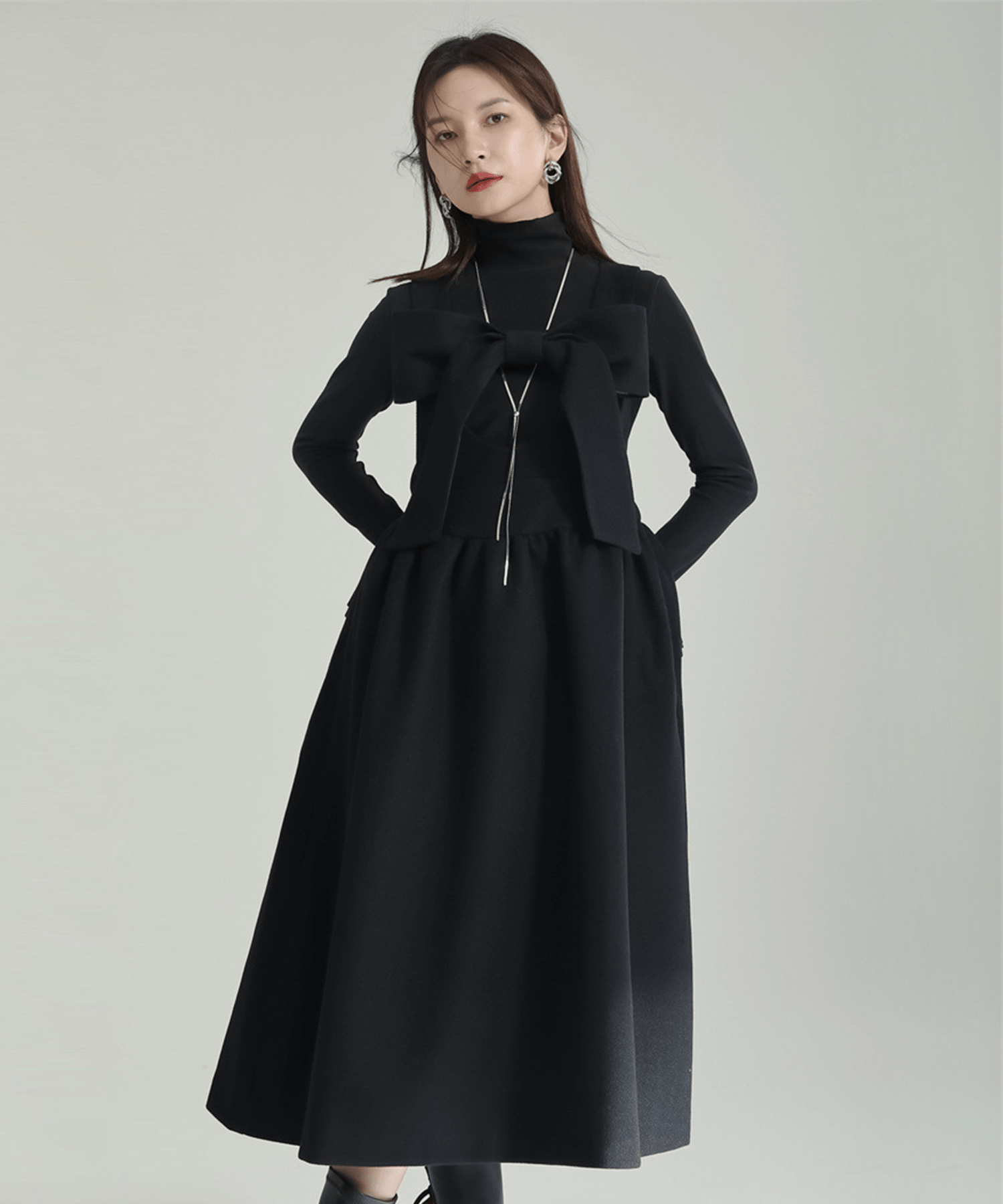 Front Ribbon Sleeveless Onepiece - LOVE POMME POMME