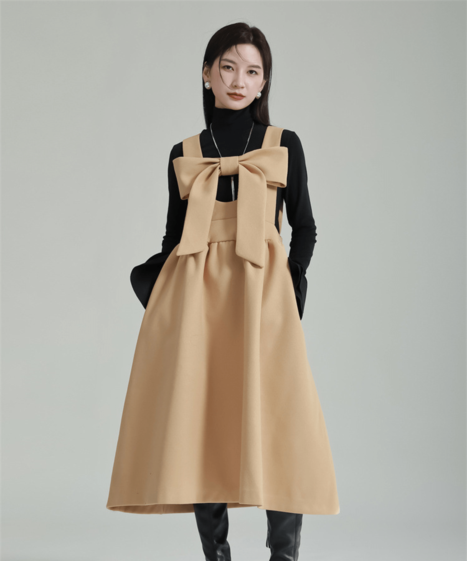 Front Ribbon Sleeveless Onepiece - LOVE POMME POMME