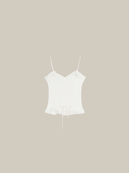 Front Tie Rib Camisole - LOVE POMME POMME