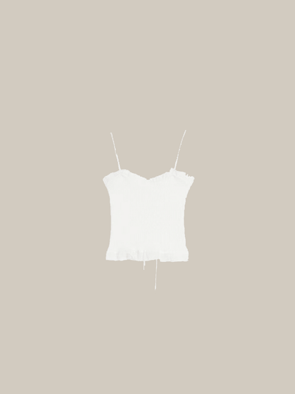 Front Tie Rib Camisole - LOVE POMME POMME