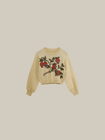 Fruits Embroidery Design Knit - LOVE POMME POMME