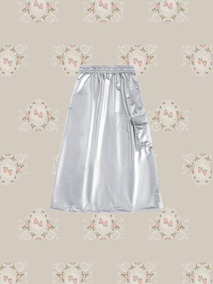 Functional Style Silver Skirt ファンクショナルスタイルシルバースカート - LOVE POMME POMME