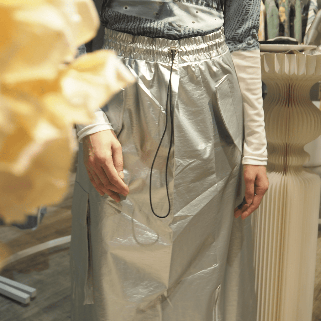 【超ポイントバック祭】 functional-style-silver-skirt- スカート