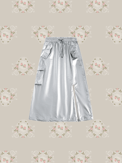 Functional Style Silver Skirt ファンクショナルスタイルシルバースカート - LOVE POMME POMME