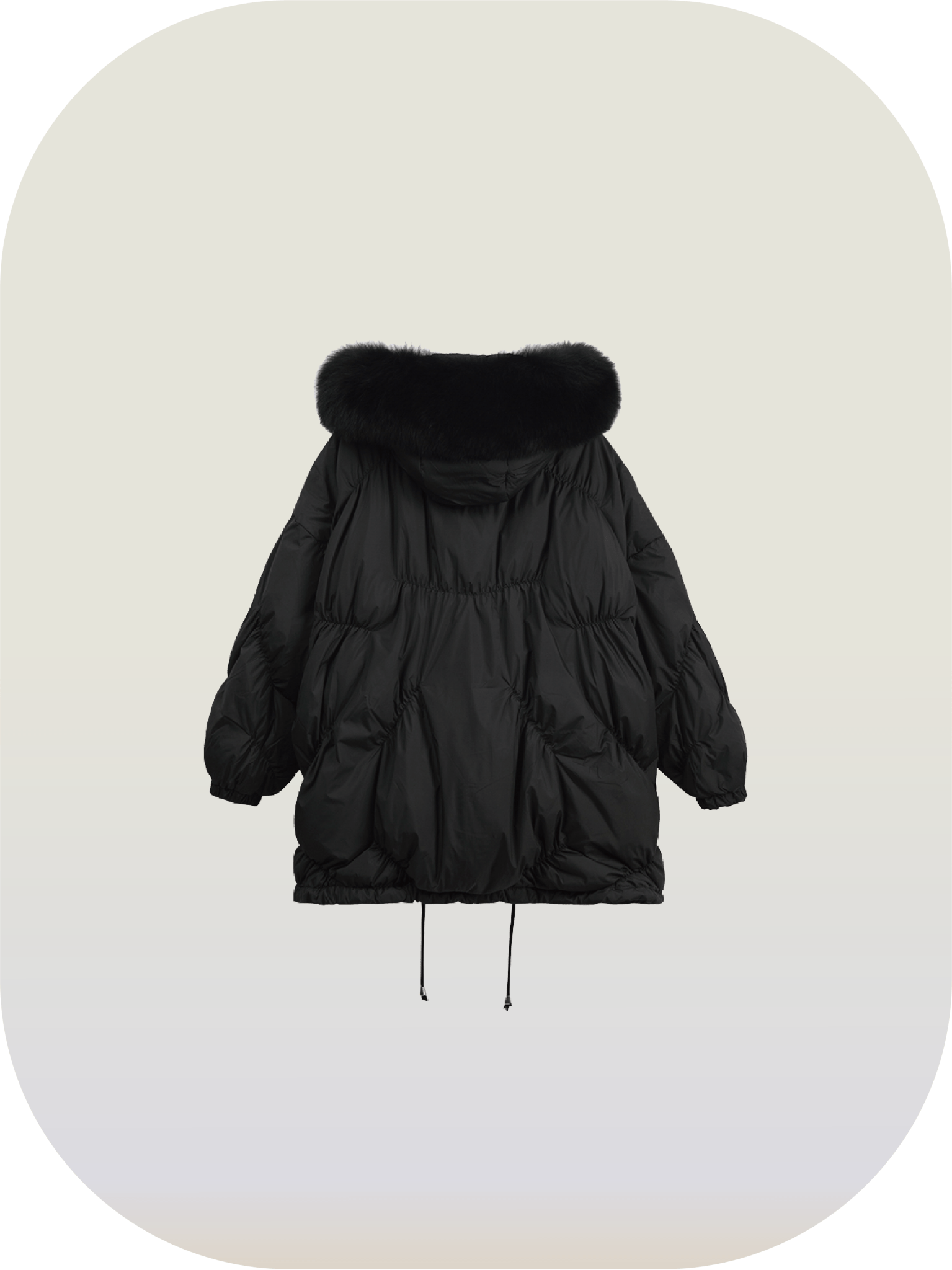 Fur Hooded Down Coat - LOVE POMME POMME