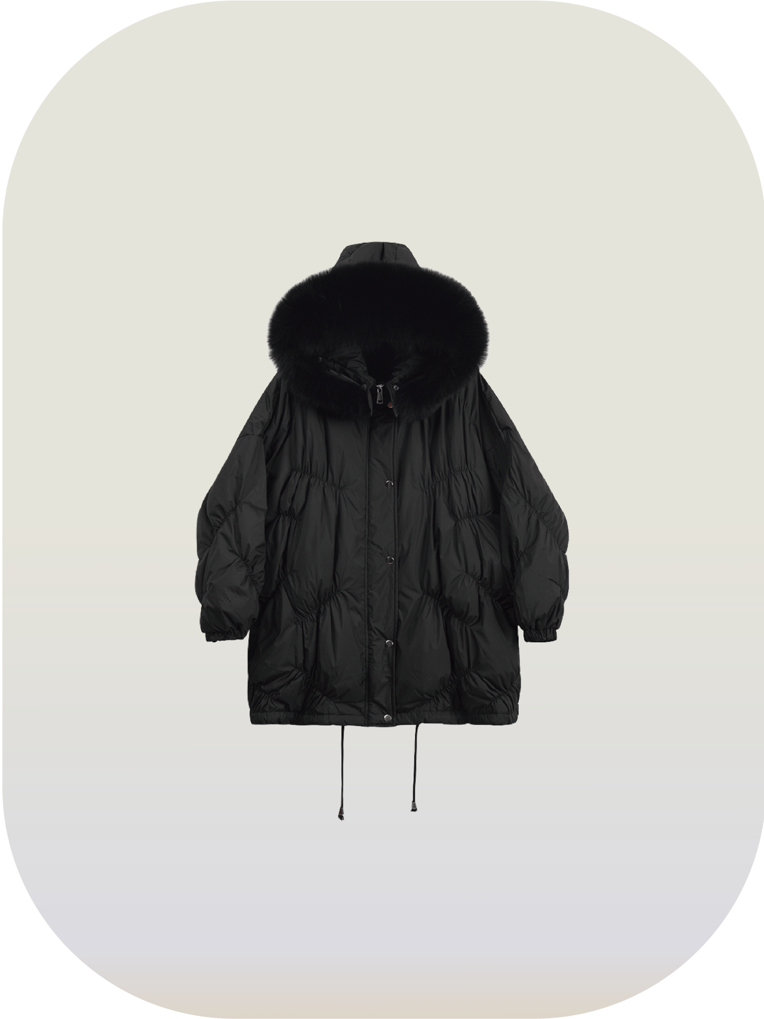 Fur Hooded Down Coat - LOVE POMME POMME